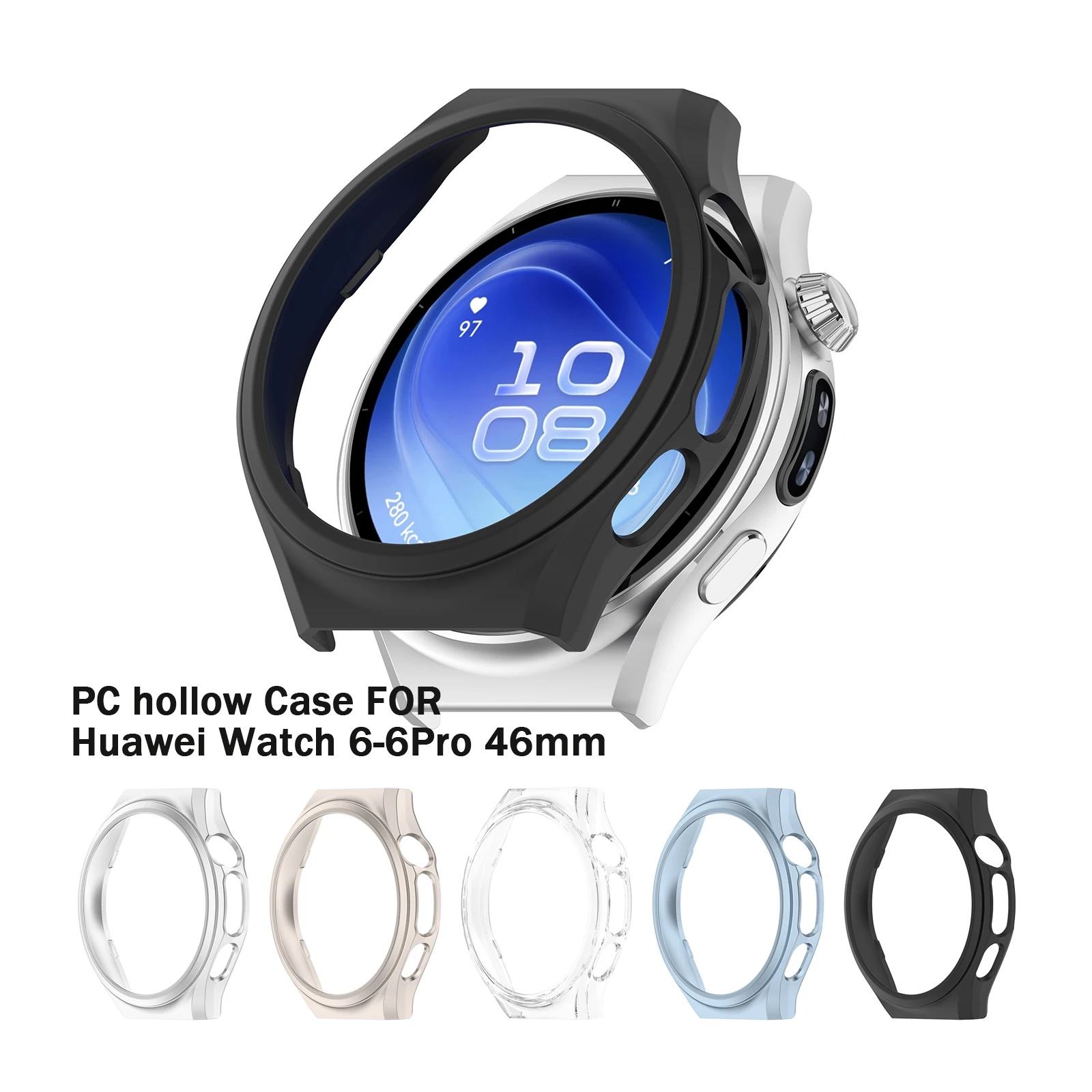 Protective Case for Huawei Watch 6 Pro 46mm Hard Plastic Anti-scratch Shell Accessories for Huawei Watch 6 46mm Bumper Case