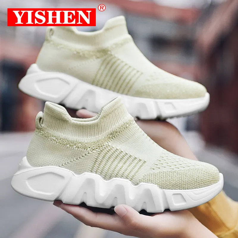 

YISHEN Kids Sock Shoes Knitted High Top Sneakers For Boys Girls Sneakers Casual Shoes Children Tennis Shoes Zapatos Infantiles