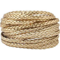 5m Braided Leather Cord 5mm Gold PU Leather Rope 2mm Thick Flat Folded Imitation Leather String Thread for DIY Braiding Craft