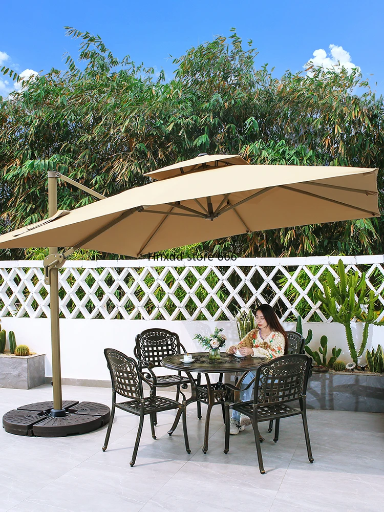 Outdoor Parasol Courtyard Terrace Villa Garden Large Stall Outdoor Roman Umbrella