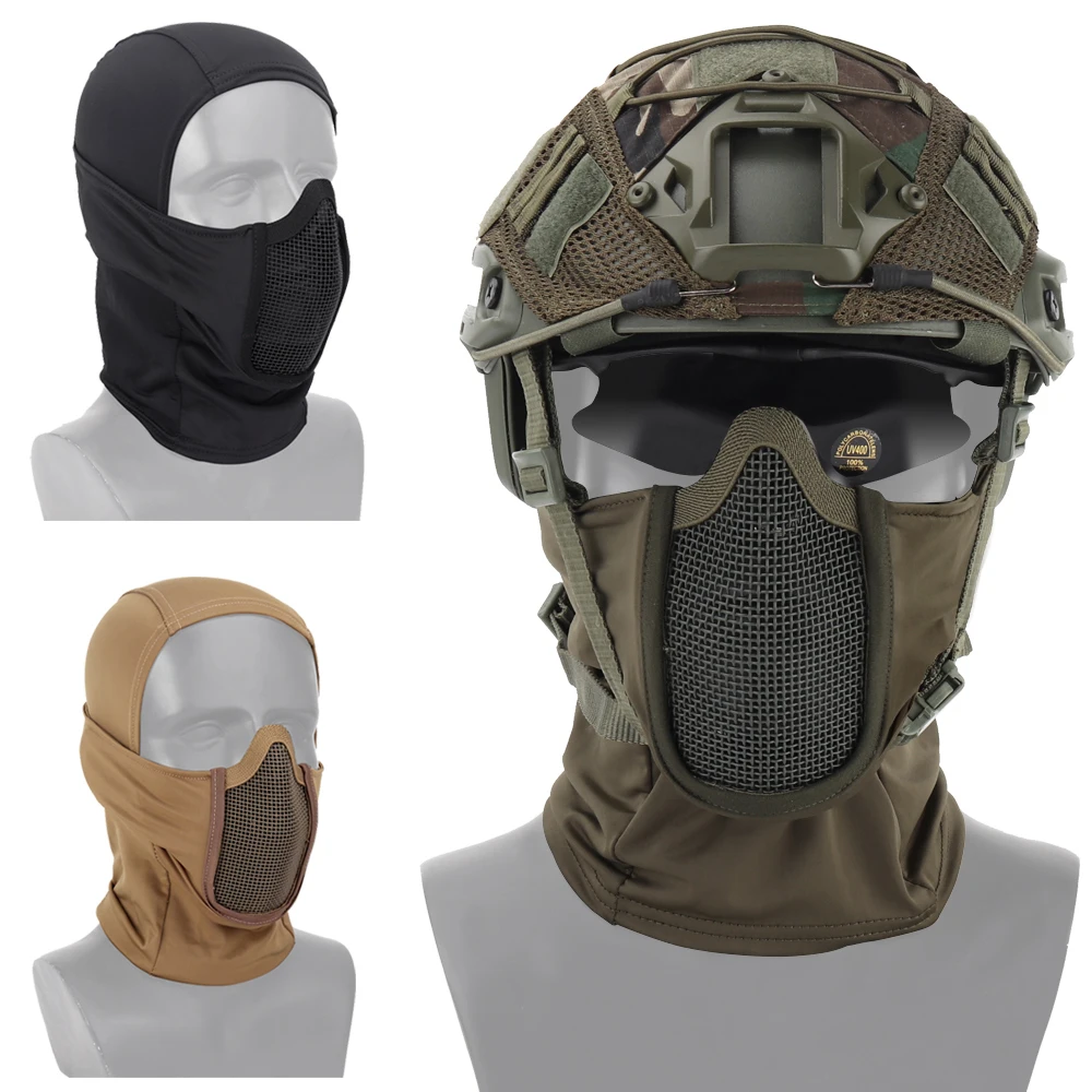 Pasamontañas táctico de cara completa, máscara protectora de malla metálica para caza, casco de Paintball, Airsoft, Ejército de motocicleta