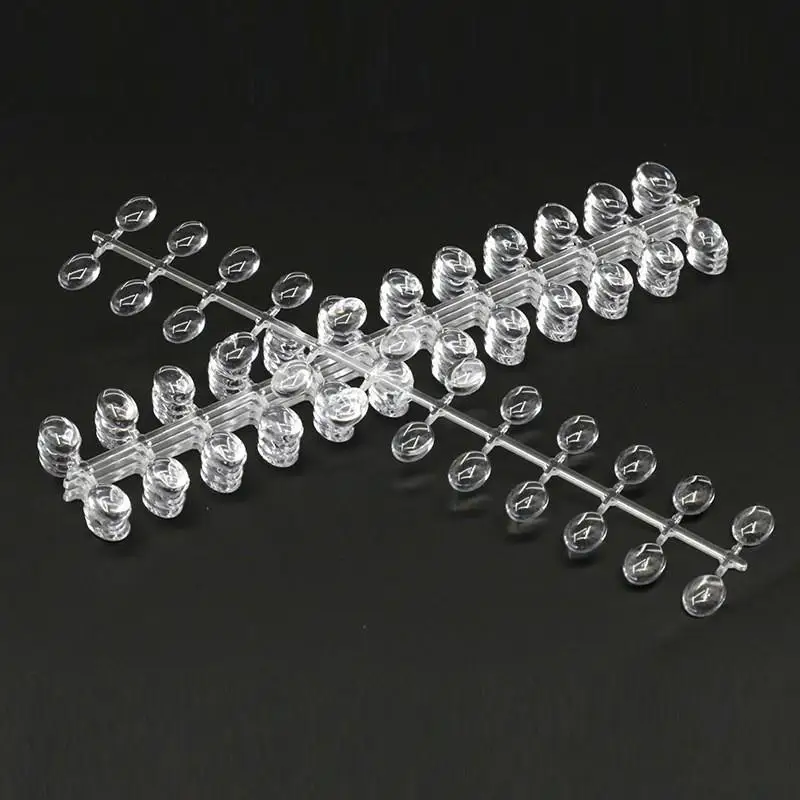 48/120 pçs forma elíptica vidro transparente unha polonês cartão de cor manicure dicas de exibição de cores gráfico de cores falsas mostrando prateleira