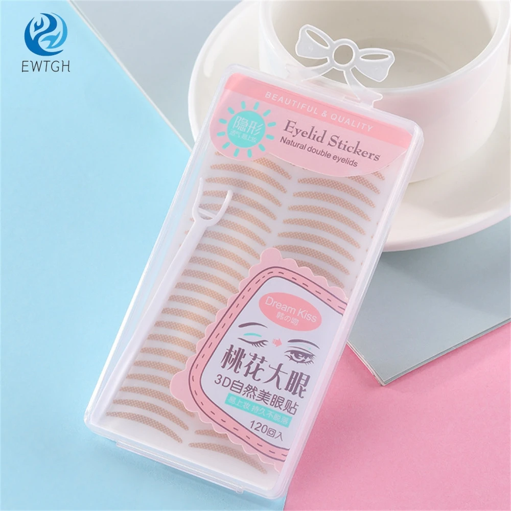 5Sheets Invisible Eyelid Sticker Double Eyelid Self Adhesive Mesh-Lace Eye Tape Sticker Adjustable Eyeshape Strips With Forks