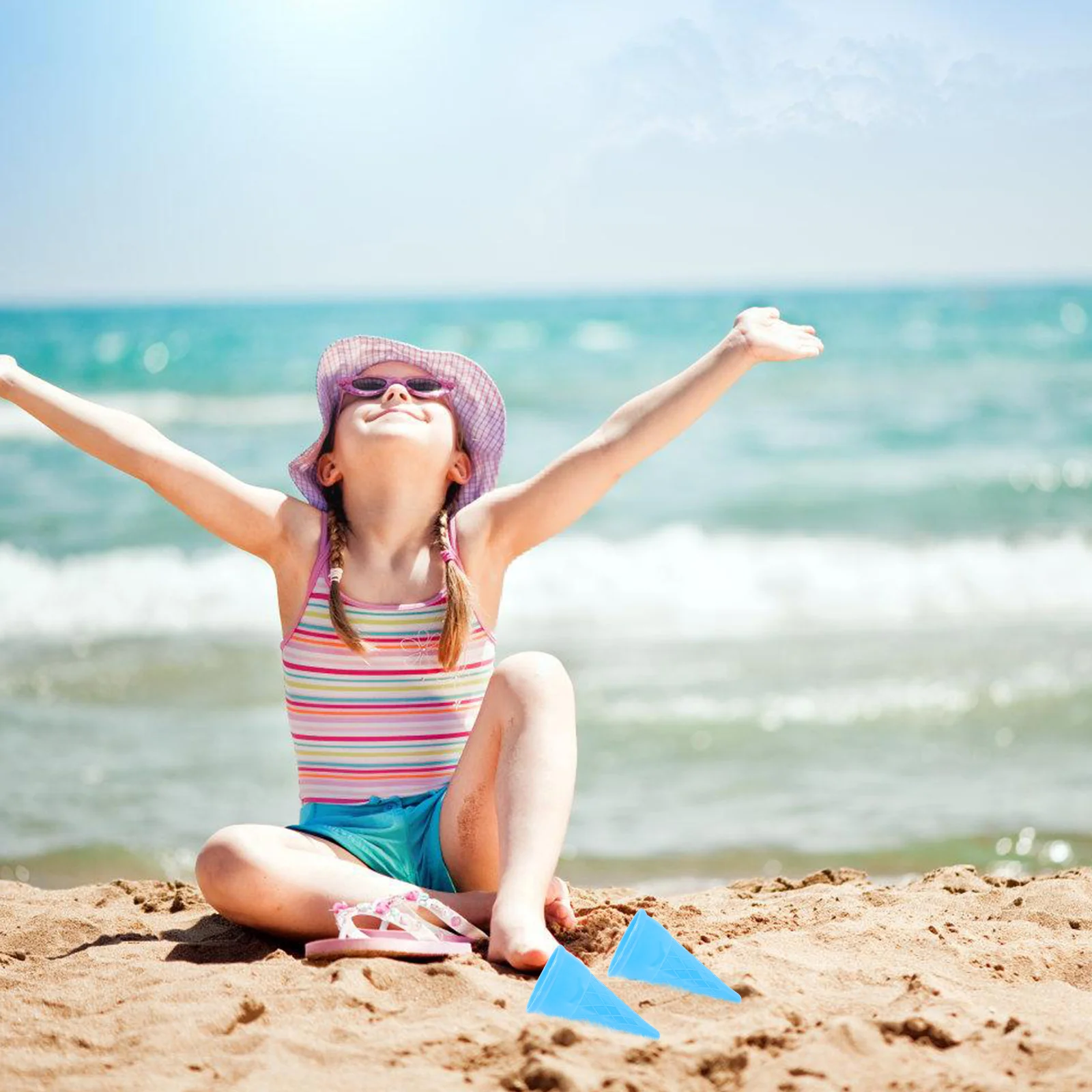 Récipient à crème glacée en plastique pour enfants, jouet de plage, jeu avec du sable, 5 pièces