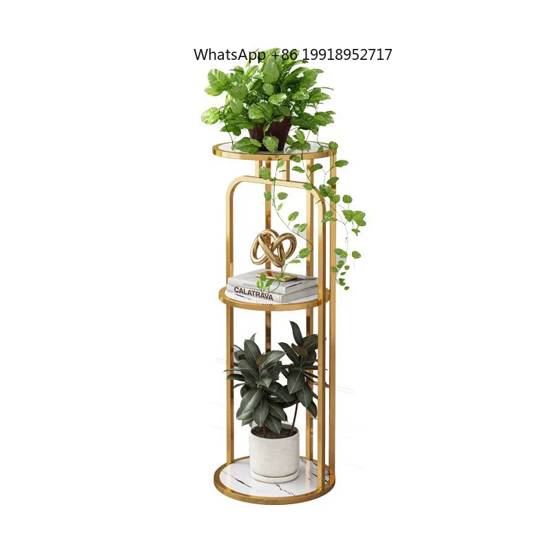 植物棚-金属製-鉢植え-花台-フラワースタンド-フロアスタンド型-花鉢ホルダー-シェルフ-ホームデコレーション