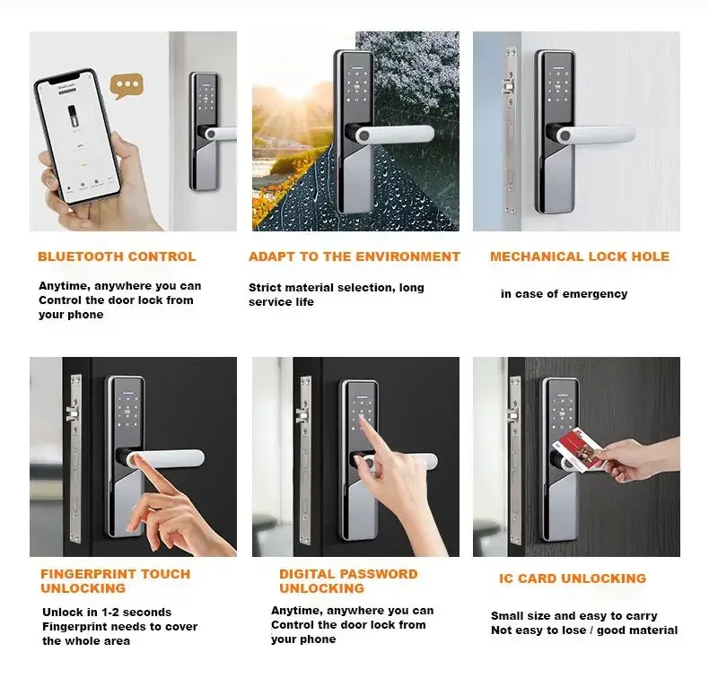 Manufacturer Low Price Smart Wifi Door Lock App 2024 New Tuya Wifi Smart Fingerprint Digital Safe Door With Camera Lock For Home