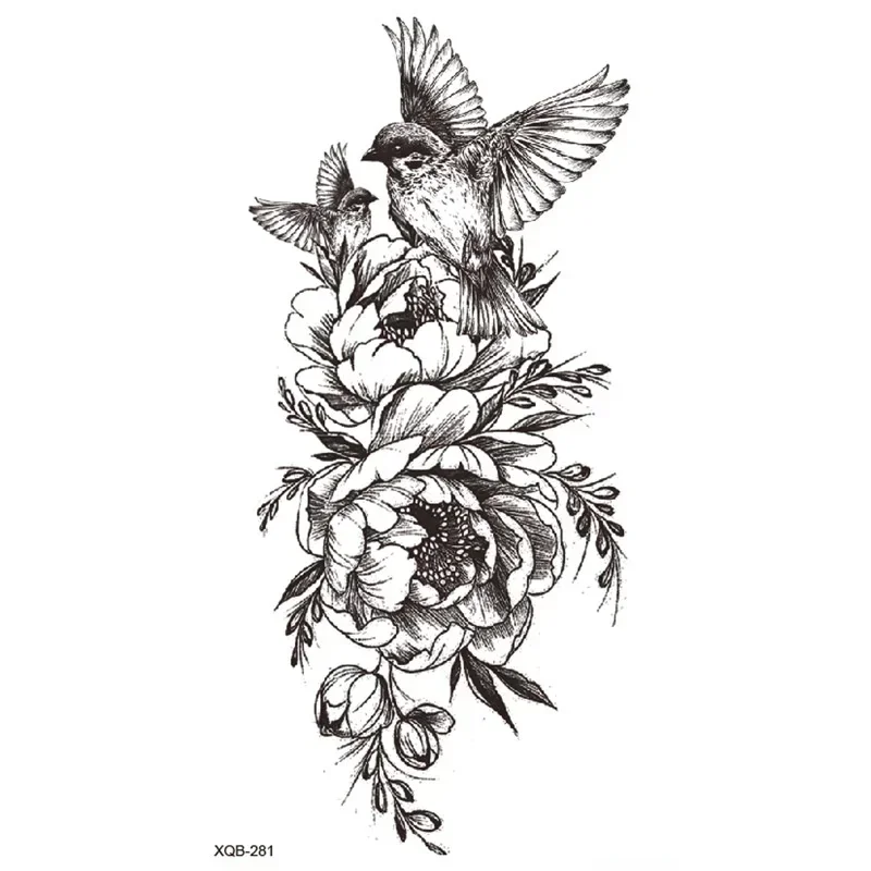 1 Uds. Tatuajes temporales de flores rosas, tatuajes temporales Flash, pegatina de tatuaje impermeable, arte corporal, brazo, muñeca, tatuaje de manga falsa