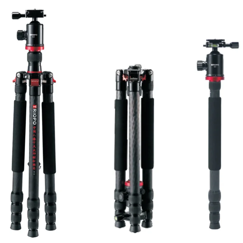 Triopo photography handheld foldable carbon camera tripod monopod for phone iphone sumsung mobile tripod stand professional