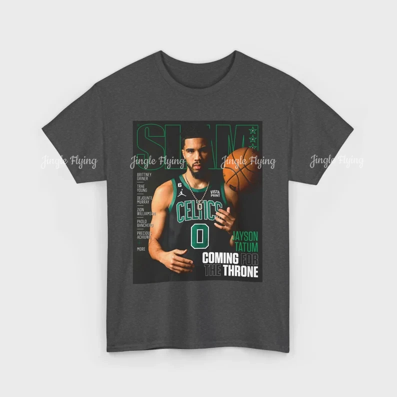 Jayson Tatum Slam Cover T-Shirt Coming Basketball Vintage Sport Tee American Basketball Cotton Tee