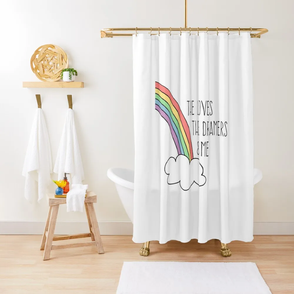 

Rainbow Connection (black text) Shower Curtain Bathroom Accessory Anime Bathroom Curtain