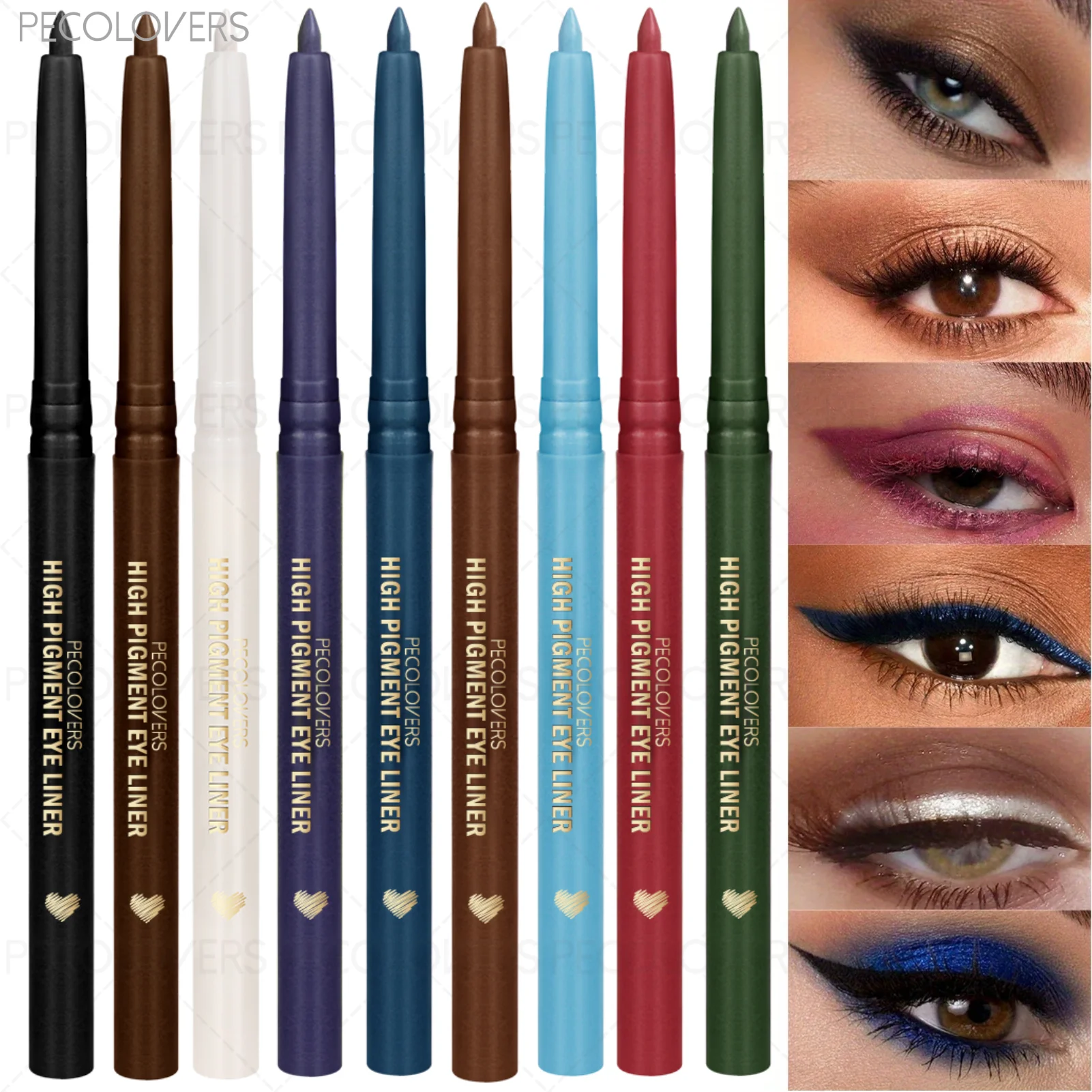 Delineador de cores de alto renderização, pode ser usado como sombra de olho, fácil de remover para todos os tipos, maquiagem atraente para os olhos, maquiagem musical