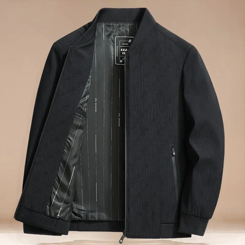 Luxury Spring Autumn Jacket Men Zipper Long Sleeve Bomber Jacket Business Casual Mens Coat Short Tops Design Outerwear Trendy