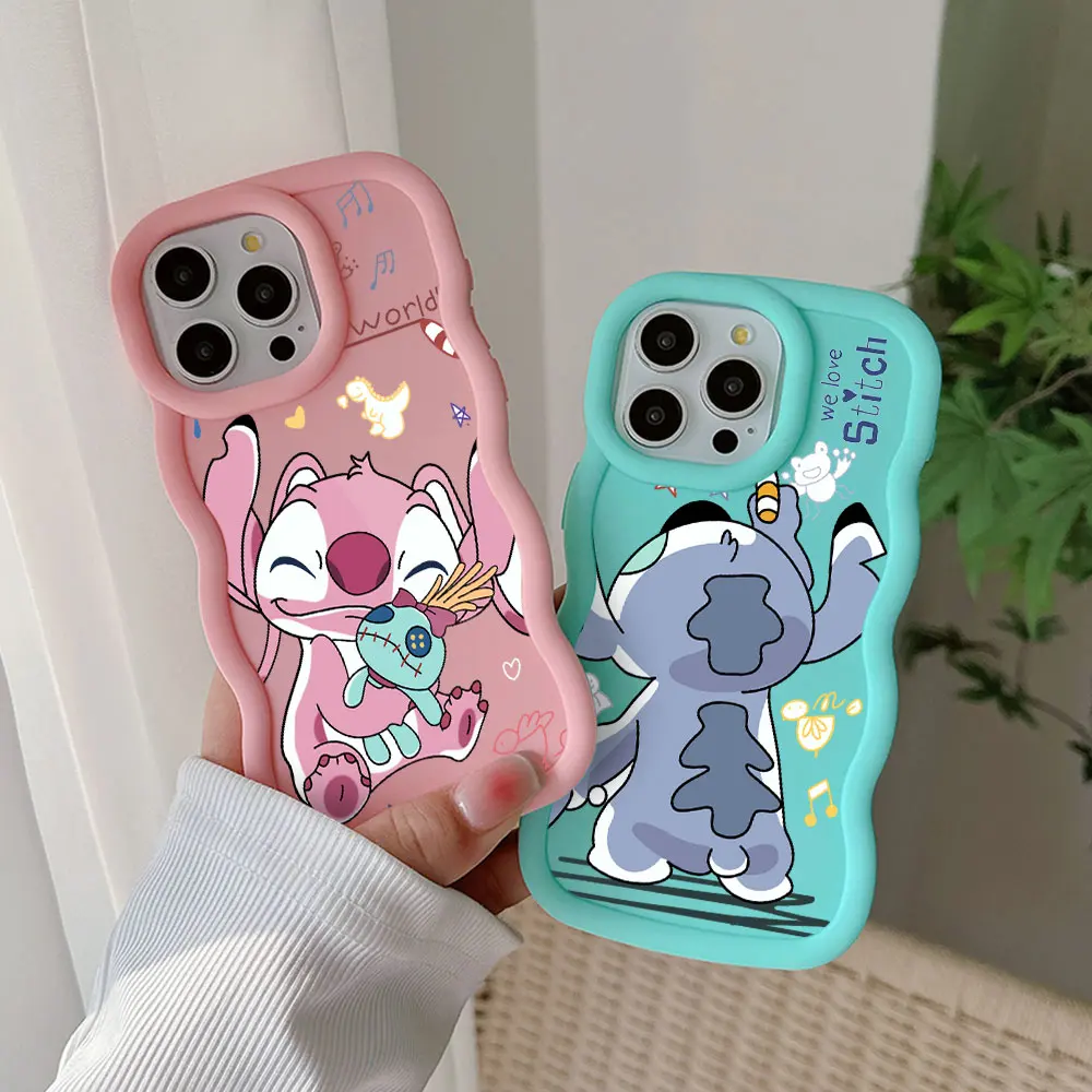 Popular Cartoon Cute Stitch Phone Case For OPPO Reno 2 4 5 6 7 7Z 8 8T 10 11 Z Pro 4G 5G Candy Color Soft TPU Back Cover