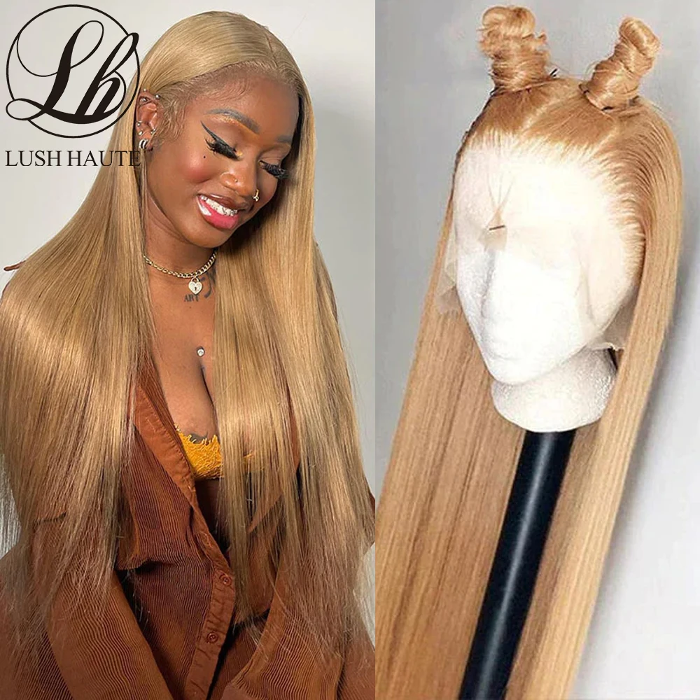 13X4 Straight Honey Blonde Lace Front Wigs Synthetic Ginger Lace Frontal Wigs for Black Women Natural Hairline with Baby Hair