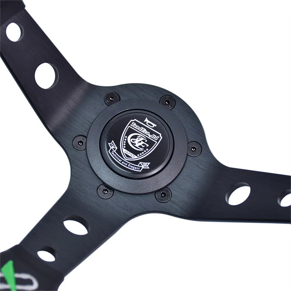 VERTEX 1996 13Inch Automobile Repacking Racing Steering Wheel 6 Bolt Leather Alloy Drift Racing Steering Wheel with Horn Button view 4
