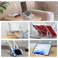 Adjustable Aluminum Laptop Stand 6-Level Height Foldable Portable Notebook Holder for 8-16 Inch Laptops with Ventilation Heat 6