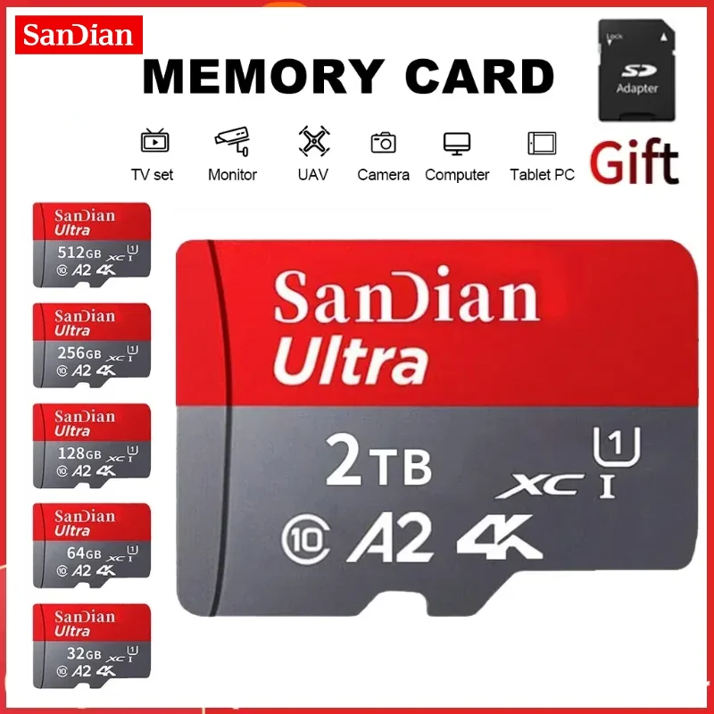 2TB Memory Card For Nintendo Switch 1TB V60 4K Micro TF SD Card 128GB 256GB 512GB 64GB Cartao De Memoria For Nintendo 64 Game