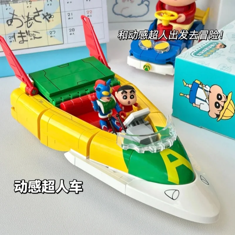 Neue Original Keeppley Bausteine Crayon Shin-chan Action Kamen Raumschiff Auto Montage Modell kinder Spielzeug Geburtstag Geschenke