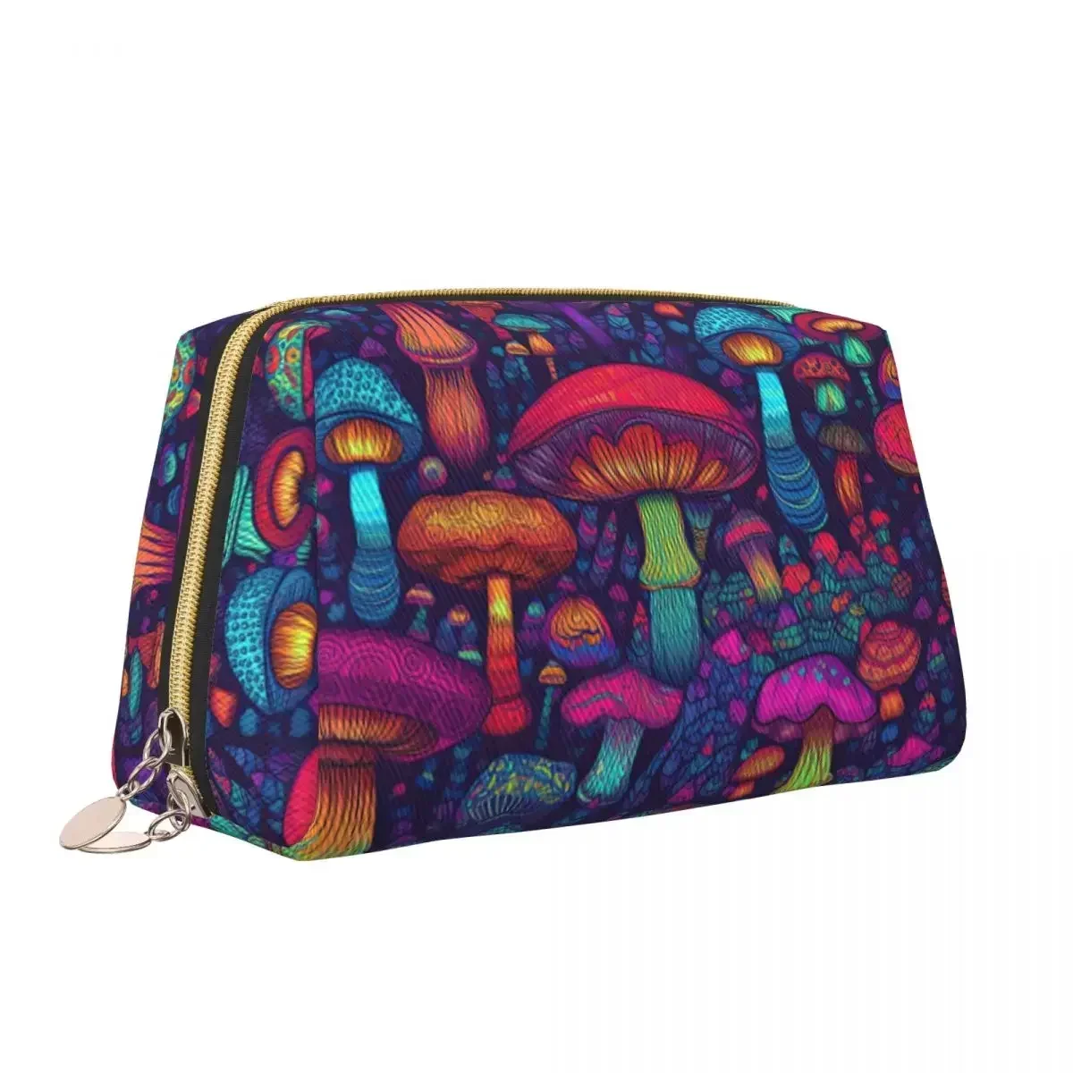 Rainbow Mushrooms Cosmetic Bag Women Big Capacity Mysterious Boho Makeup Case Beauty Storage Toiletry Bags