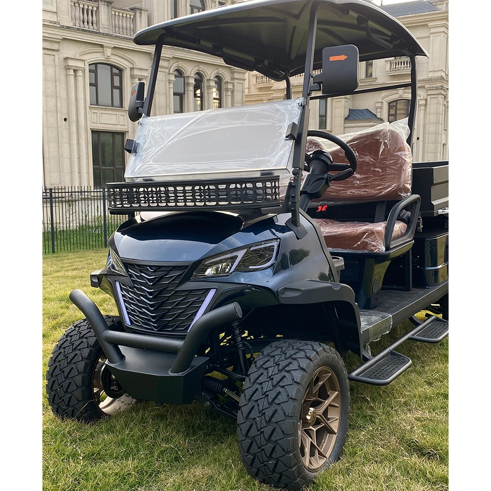 2024 Newest 48V Lithium Battery Golf Car 150w Solar Panels Powered 4 6 Seater Off Road Beach Buggy Electric Golf Cart