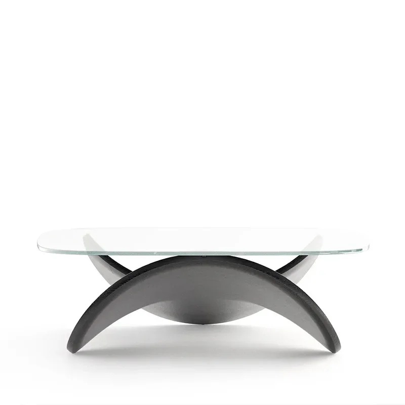 Modern simple coffee table FRP tempered glass coffee table household living room high-end butterfly coffee table