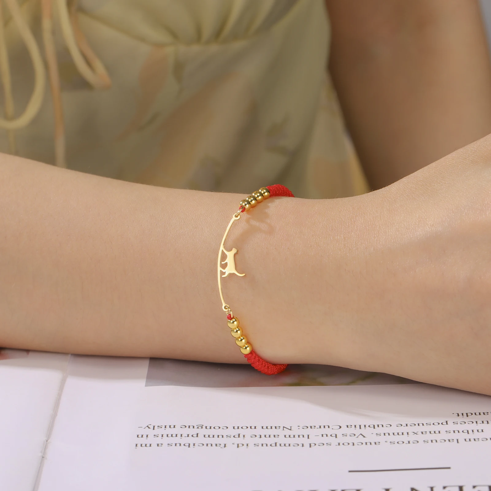 COOLTIME Niedliche Katzen-Armbänder für Damen, Edelstahl, hübsches Tier-Armband, Kpop-Mode, verstellbare Kette, Schmuck – Detail 6