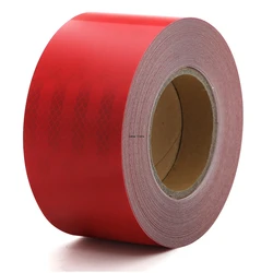 10cm*5m Red Micro Prismatic Sheeting Reflective Tape Waterproof Adhesive Reflector Film For Automotive Motorcycle Trailer Truck