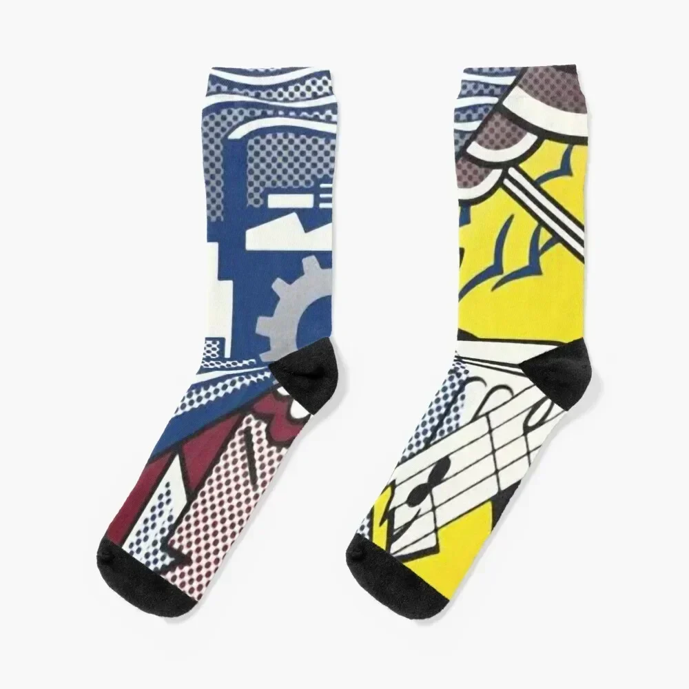 Roy Lichtenstein | Industry and the Arts (1), 1969 Socks floral hiking Socks Male Women's