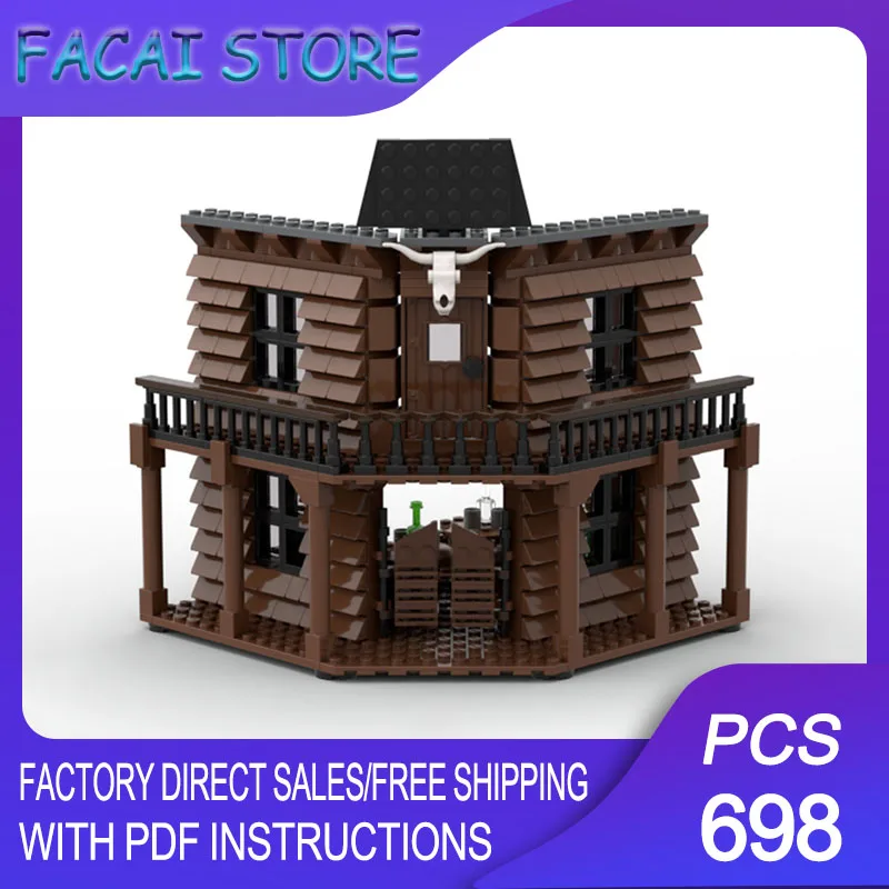 

Модульная модель городского здания MOC, строительные блоки, модульный западный салон, технологические блоки, рождественский конструктор DIY, подарки для строительных любителей