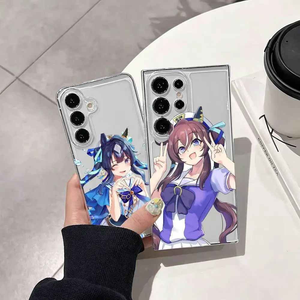 Vivlos Uma musume Phone Case Transparent Silicone Soft For Samsung S25,S24,S21,S22,S23,S30,Ultra,S20,Plus,Fe