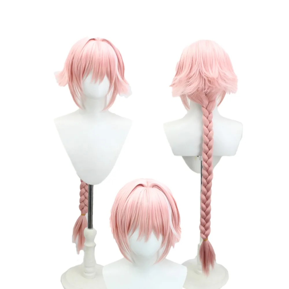 

FGO Astolfo Косплей Парик Розовый Белый Длинные Косы Имитация Кожи Головы Аниме Костюм Волосы
