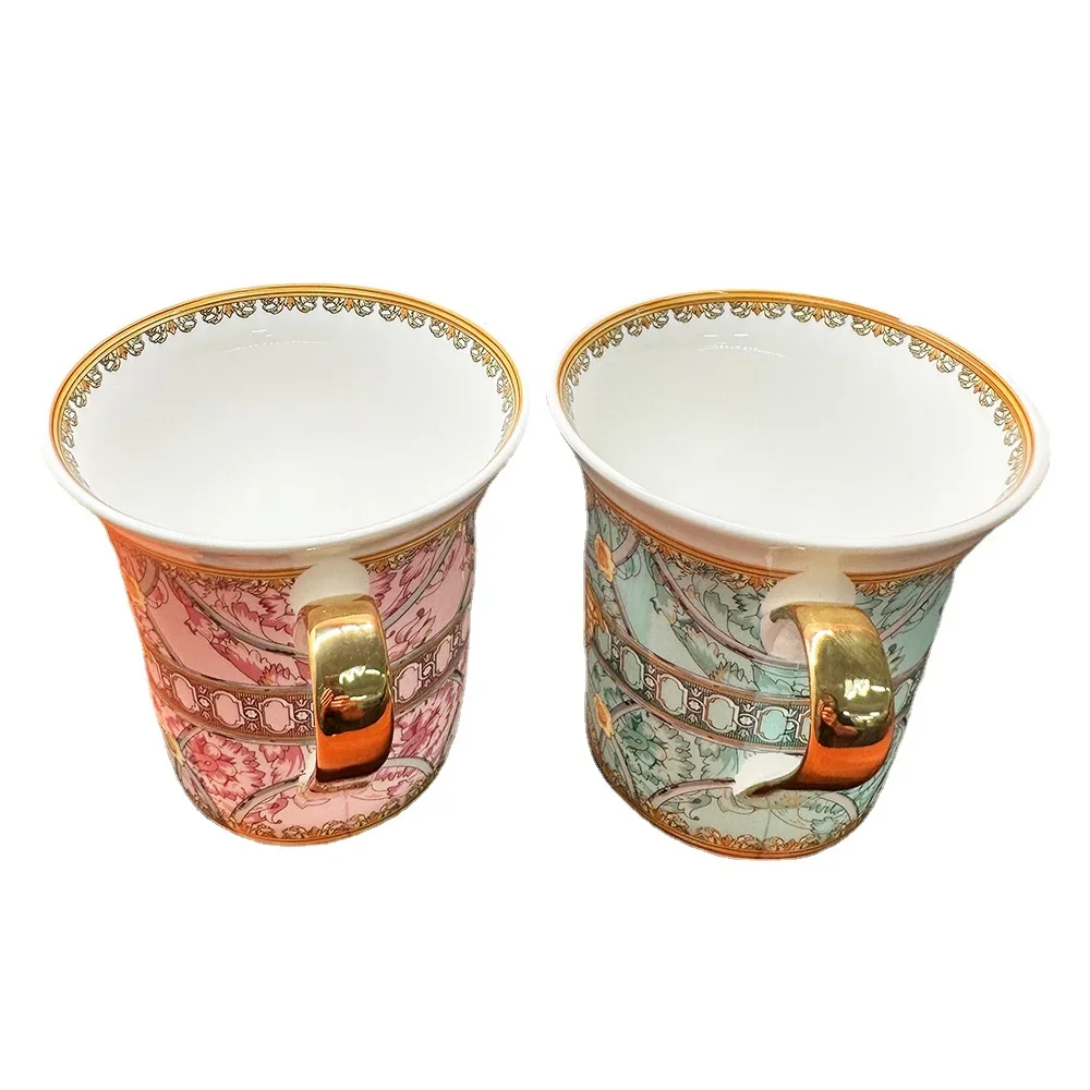 

2pcs Coffee Cup Set Ins Hot Luxury Coffee Mug Ceramic Nordic Style Water Cup 350ml Mosaic Pattern Lover's Gift اكواب кружка