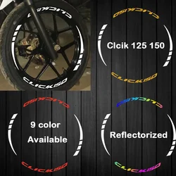 For Honda Click 125 125i 150 150i Wheel Hub Reflective Sticker Motorcycle Motorbike Wheel Rim Stickers Wheel Decal