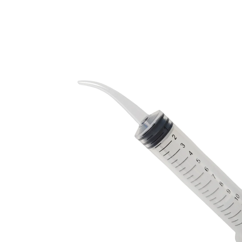 Dental Disposable Irrigation Syringe With Curved Tip 12CC for Dentist Use Dental Consumable Material 5Pcs
