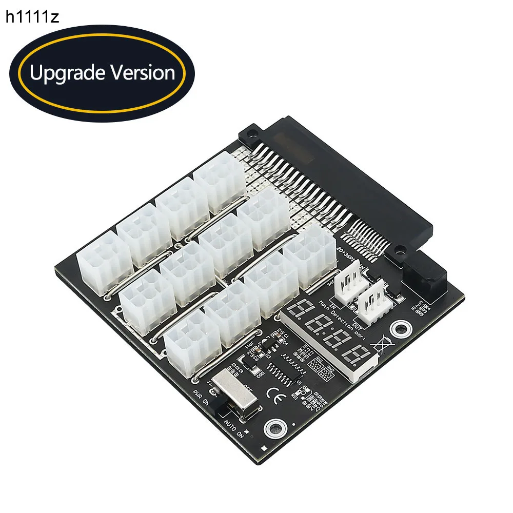 

ATX 12 Ports 6Pin Breakout Board Power Supply Converter with Flash LED for Dell PSU Server 750W 1100W 2000W Power for BTC Mining