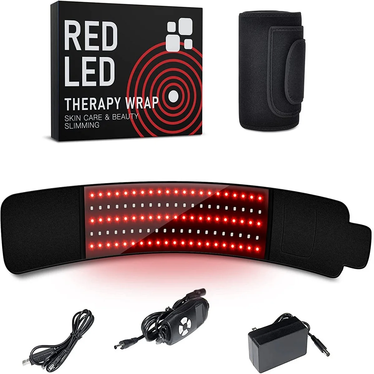 New EMS Pulse Sweat Massage Belt 105 LED Infrared Heating Red Light