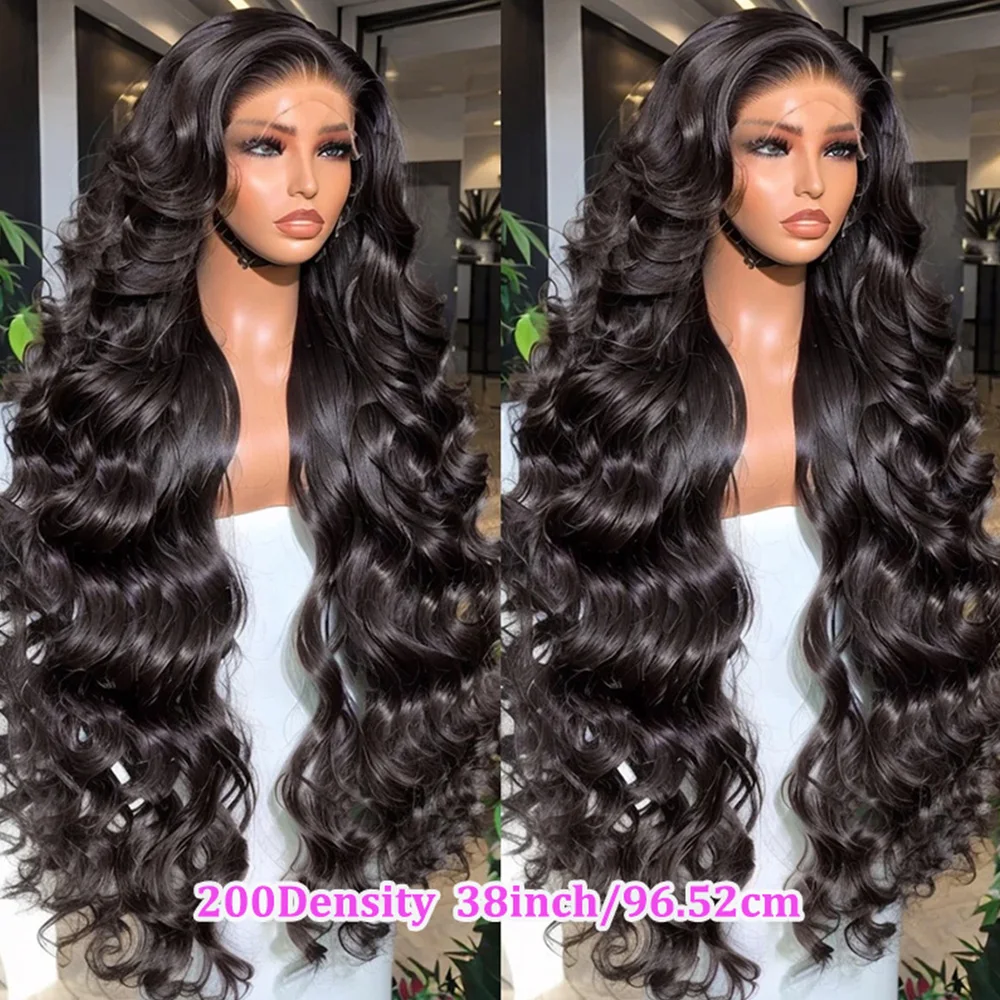 30 بوصة 13x4 الدانتيل الجبهة الباروكات شعر الإنسان 220 الكثافة الجسم موجة HD الدانتيل الجبهة الباروكات شعر الإنسان قبل قطعها الطبيعية الأسود غلويليس F #4