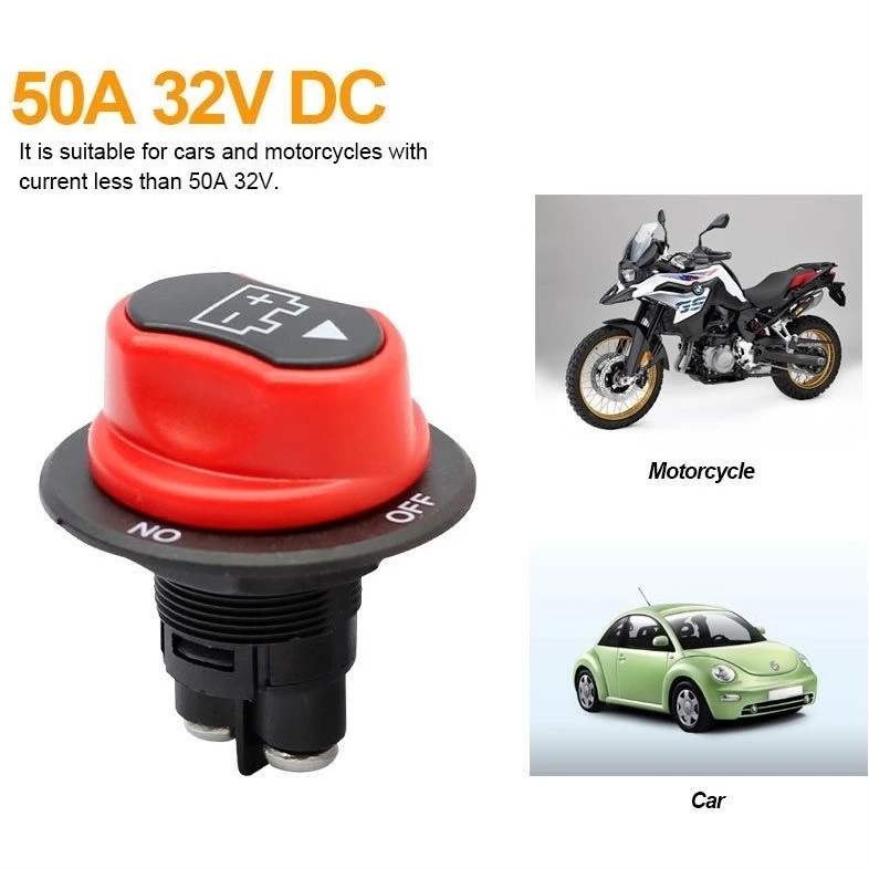 DC 12V 50A 100A 200A 300A Car Rally Battery Switch Disconnecter Power Isolator Cut Off Switch Kit For Truck Car Motorcycle Boat