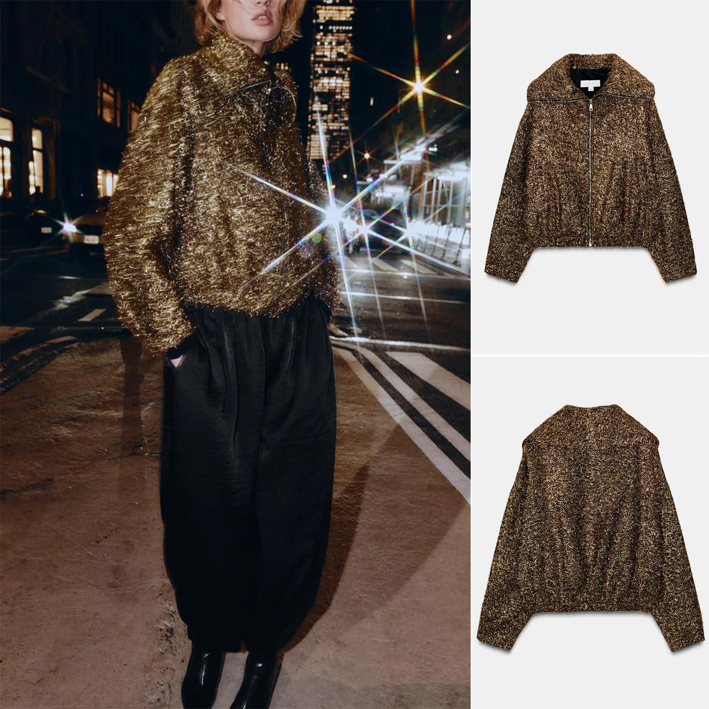 

Winter New Women's Casual Sle Stand Collar Long Sve Metal Color Pilot Jaet Coat ort Length Zipper Closure Polyester ...