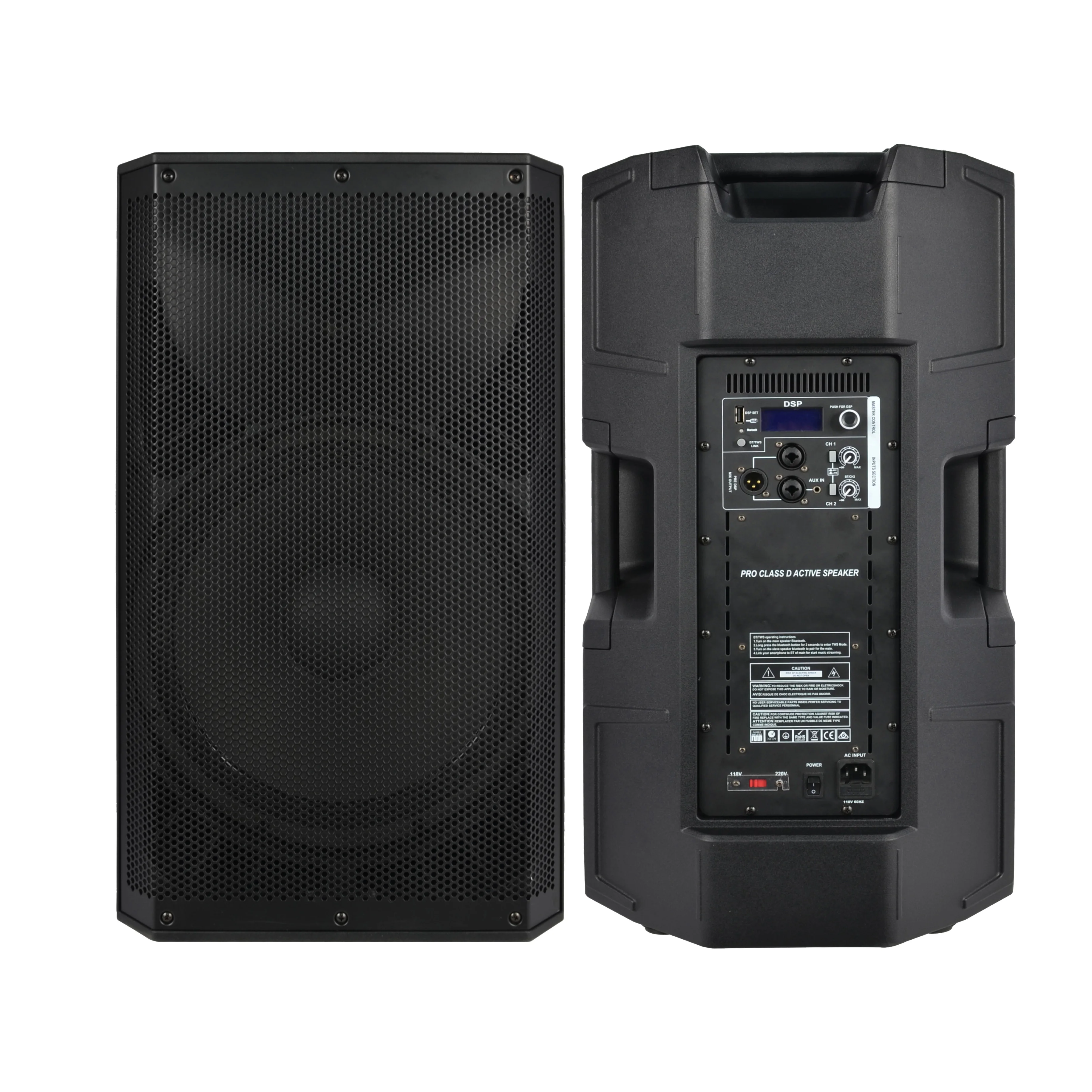 Audio CBN15D3H plastic 15 inch home party DJ power amplifier speaker system active 15 inch professional speaker box