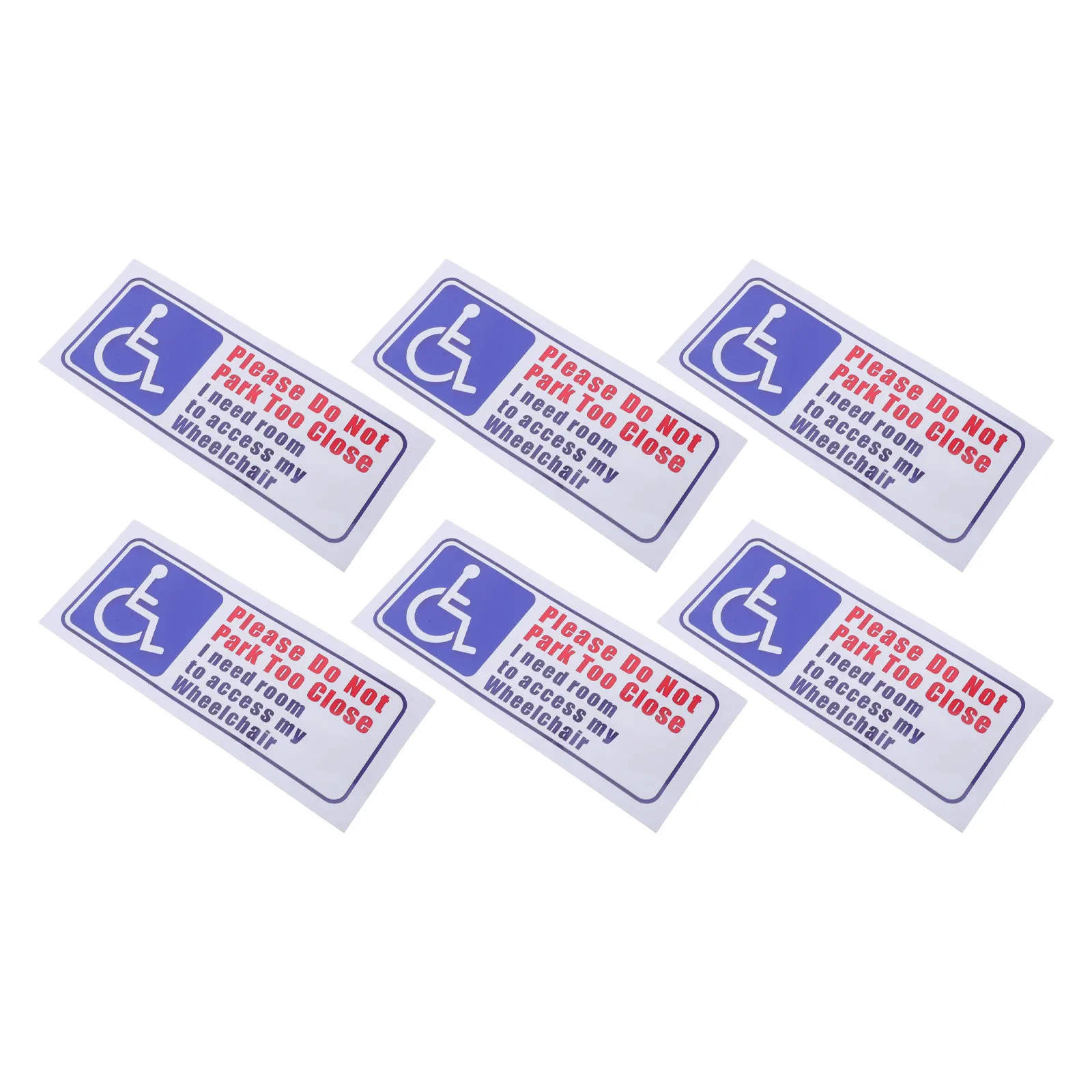 

6Pcs Handicap Parking Stickers High Contrast Tactile Wheelchair Disabled Car Decals Strong Adhesion Indoor Outdoor Parking Sign