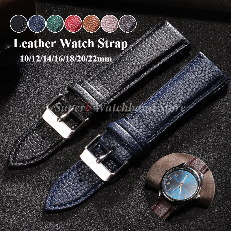 الجلود حزام (استيك) ساعة 10/12/14/16/18/20/22 مللي متر الليتشي نمط تصميم حزام لهواوي GT5/4/3 رجل امرأة حزام الساعات اكسسوارات