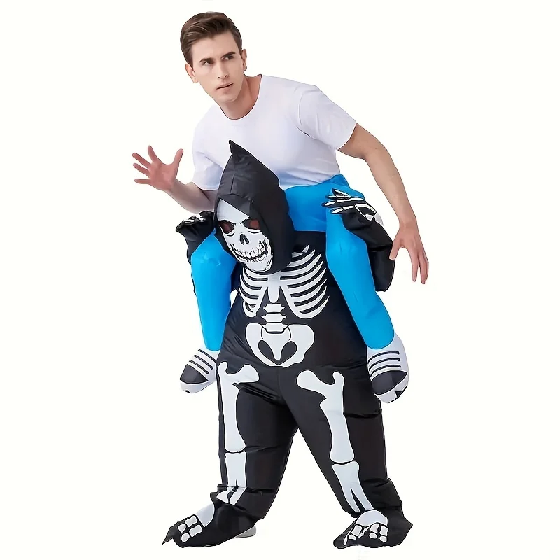 Halloween Inflatable Skeleton Devil Skull Ghost Costume For Men Women Hip-hop, Halloween Christmas Role-playing Holiday Decor