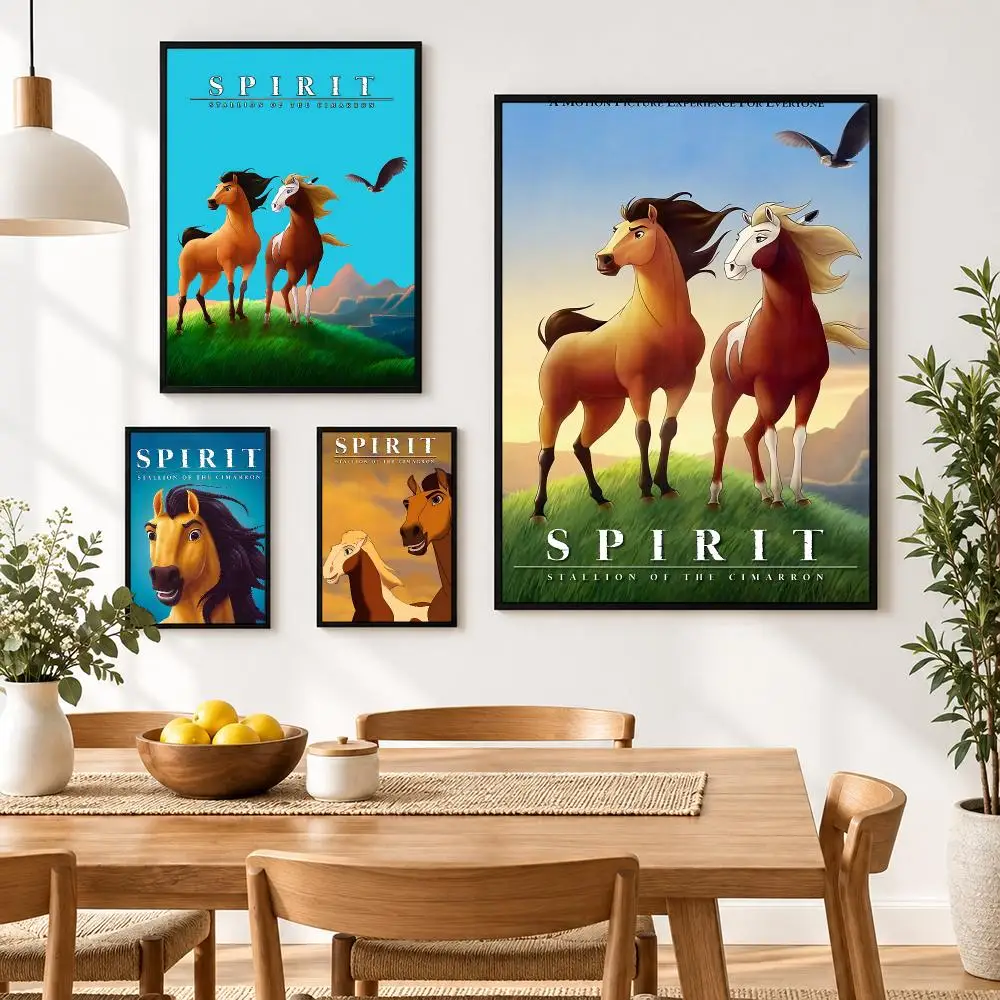 Spirit Stallion of the Cimarron Poster Waterproof HD Modern Peel And Stick Wall Decor Living Room Dorm Garage