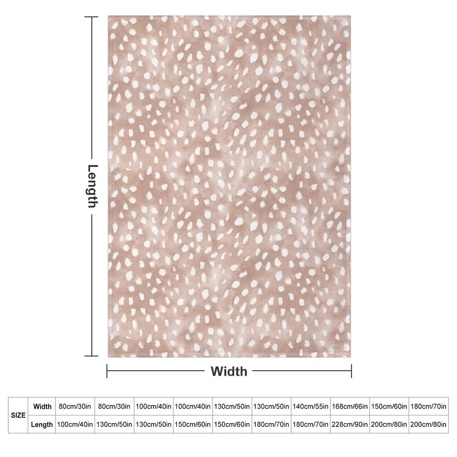 Light Brown Boho Deer Spots Fawn Print Throw Blanket couch cozy soft plush fuzzy picnic outdoor blanket