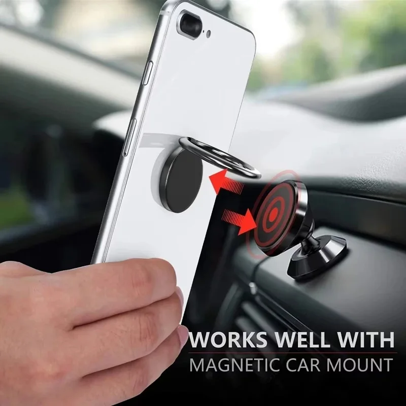 Magnetic Ring Mobile Phone Ring Buckle 360 Degree Rotating Portable Phone Buckle Smartphone Accessories Round Finger Bracket view 4