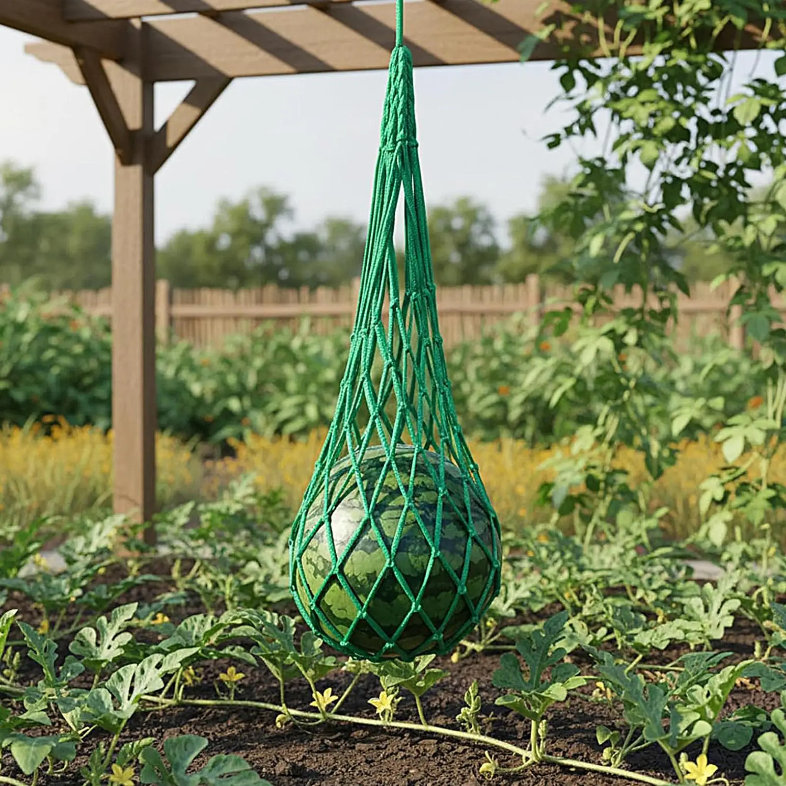Watermelon Hammock 10Pcs 60cm Breathable Reusable Fruit Storage Net for Melon Cucumber Vegetable Outdoor Garden Yard Patio