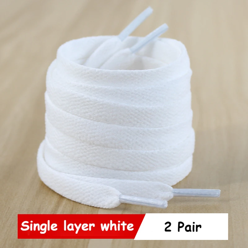 Classic White & Black Flat Shoelaces for Sneakers, High-Quality