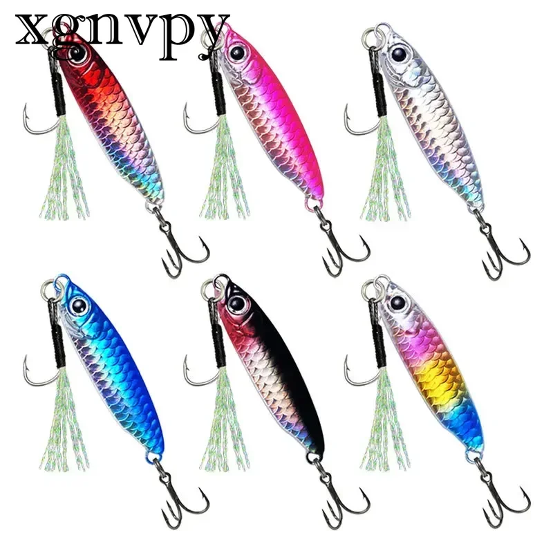 xgnvpy Long Cast Fish Scale Grain Small Iron Plate Lead Fish Sea Fishing Blue Iron Plate Knife Road New Fish Bait