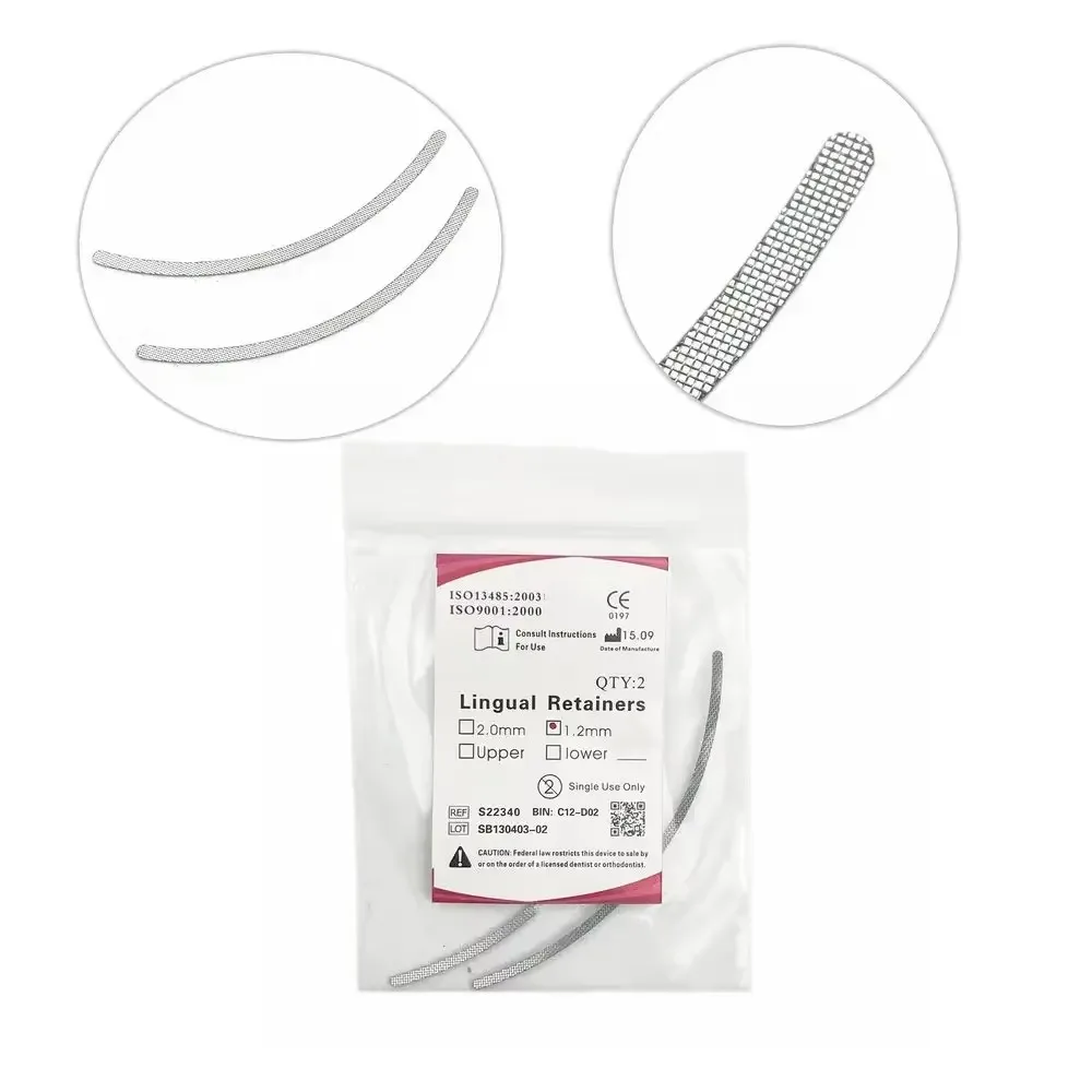 2pcs/pack Dental Universal Lingual Retainers Mesh Base Dental Lingual Retainer 1.2mm/2.0mm Dental Orthordontic Product